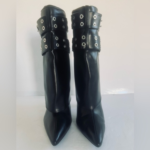 WILD DIVA Lounge Women’s Zaily Buckle Black Stiletto Boot Size 5.5 NEW - Picture 6 of 11